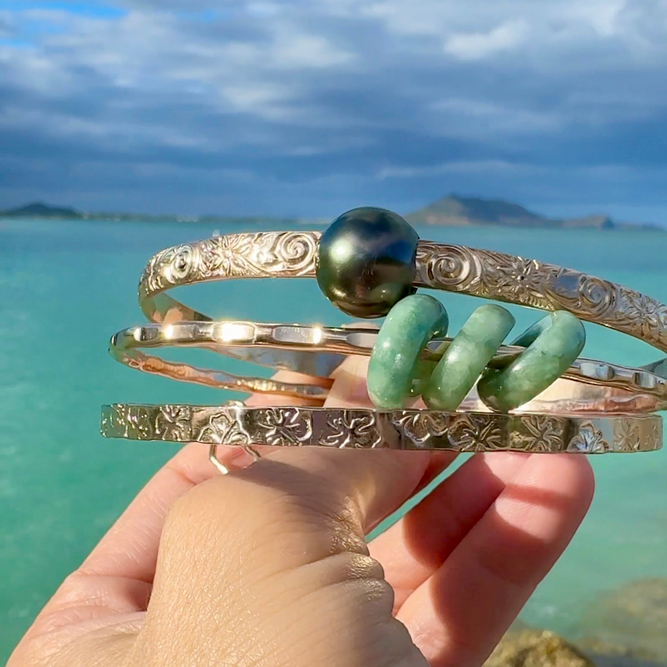 Lucky Jade Trio Bracelet