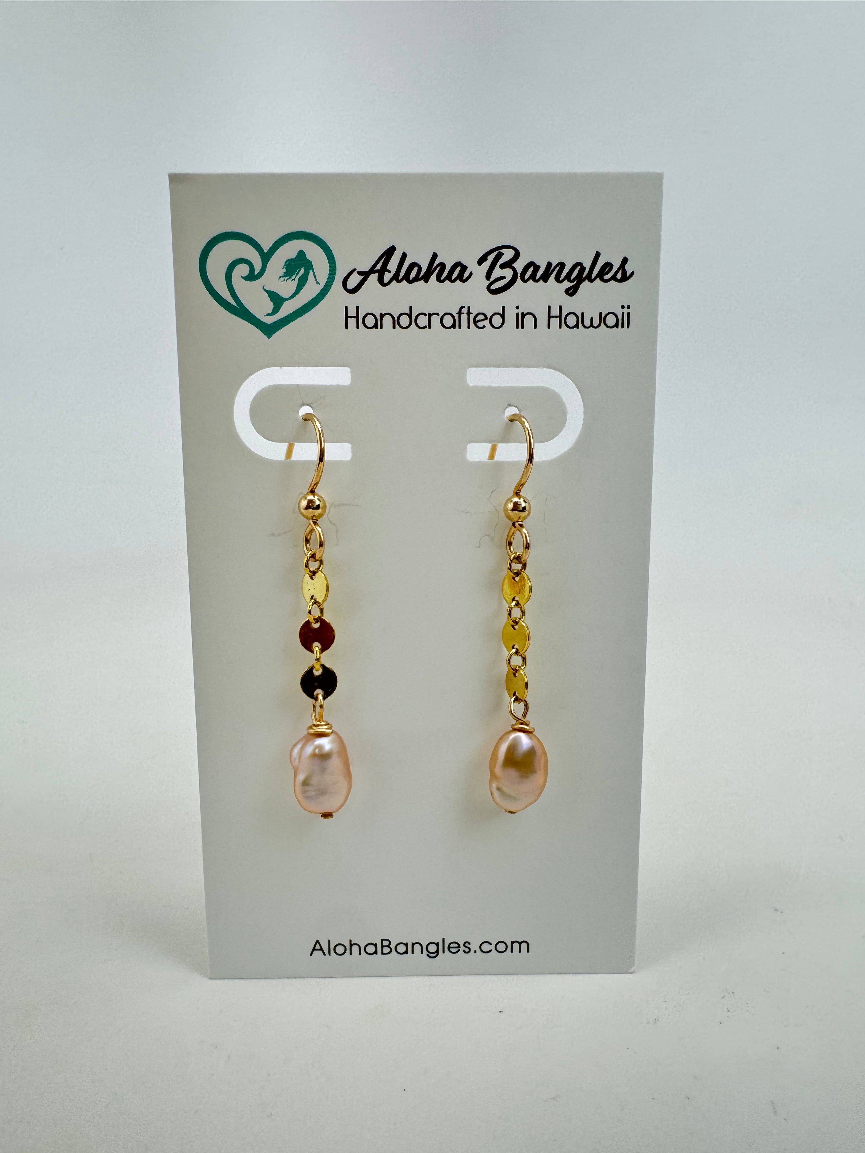 Pink Edison Keshi Dangle Earrings