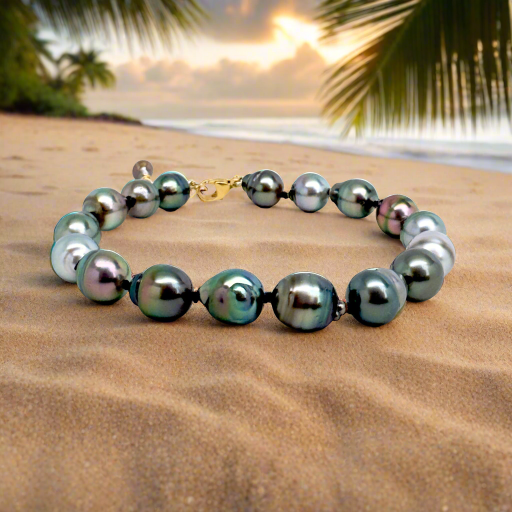 Tahitian Pearl Knotted Bracelet -9"