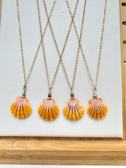 Mermaid Sunrise Shell Necklace with Tahitian Pearls & Akoya Pearls