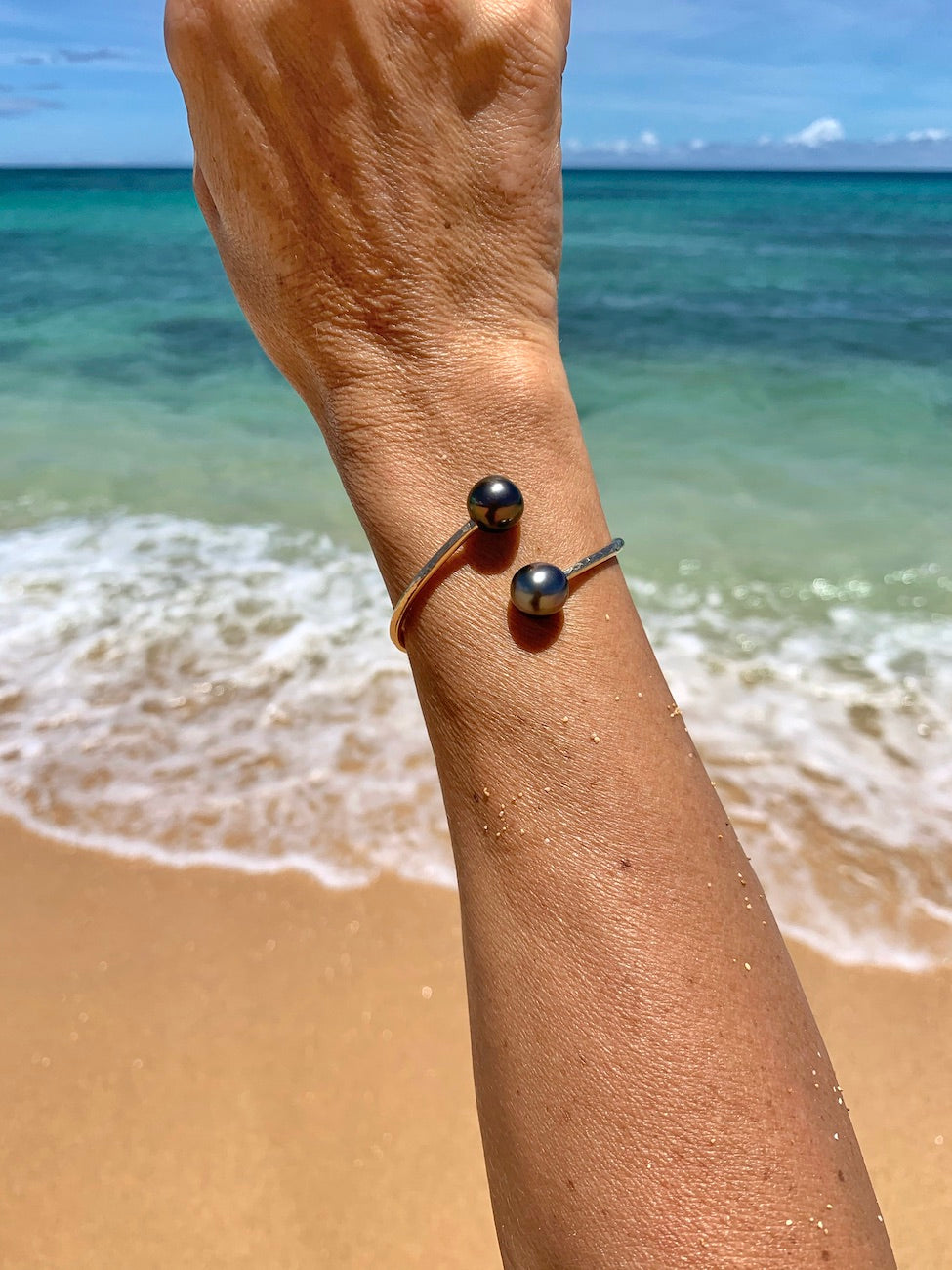 Tahitian Pearl Kiss Cuff Bracelet