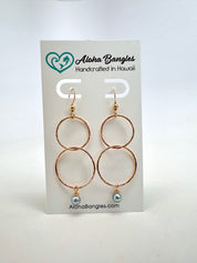 Blue Akoya Double Hoop Earrings