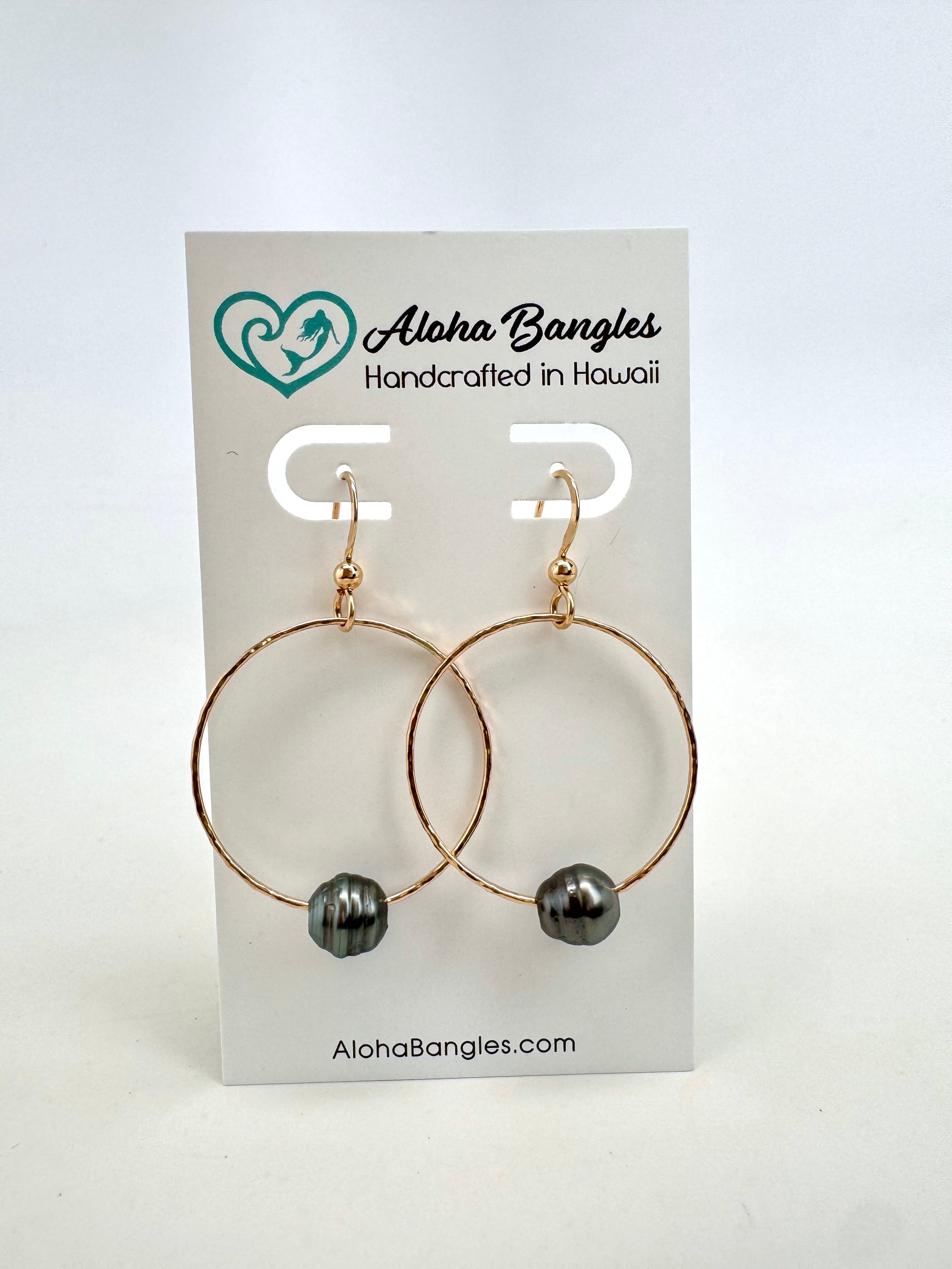 Tahitian Pearl Hoop Earrings
