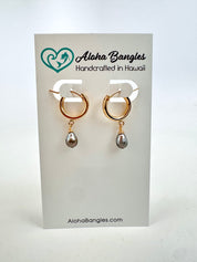 Tahitian Keshi Huggie Hoop Earrings #1