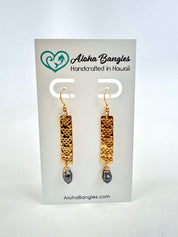 Mermaid Scale Tahitian Keshi Bar Earrings