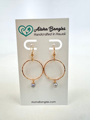 Blue Akoya Hoop Earrings