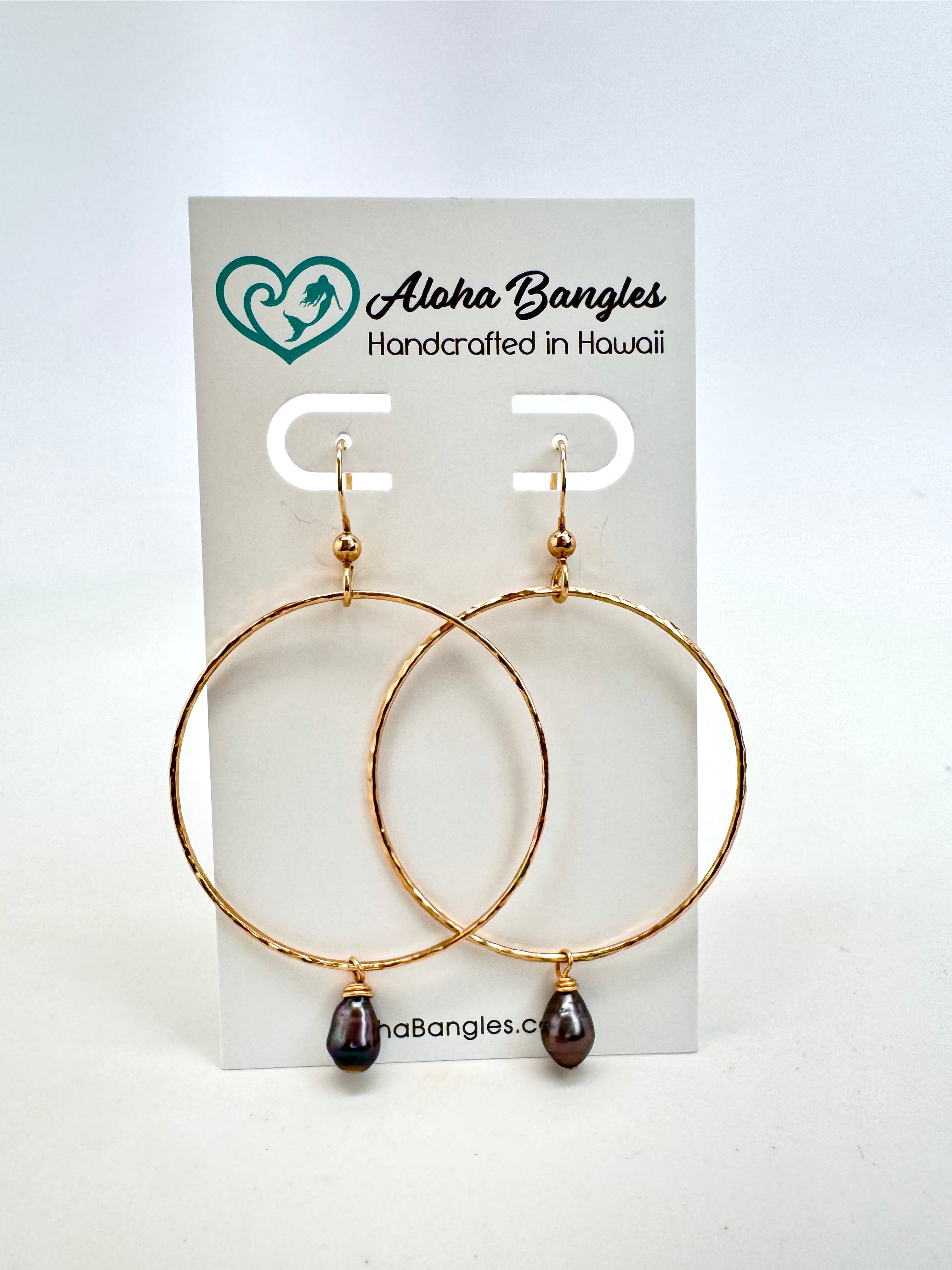 Tahitian Keshi Hoop Earrings