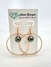 Tahitian Pearl Hoop Earrings