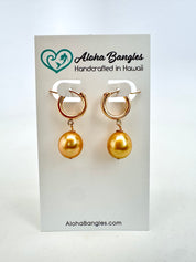 Golden South Sea Huggie Hoop Earrings