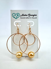 Golden South Sea Double Hoop Earrings