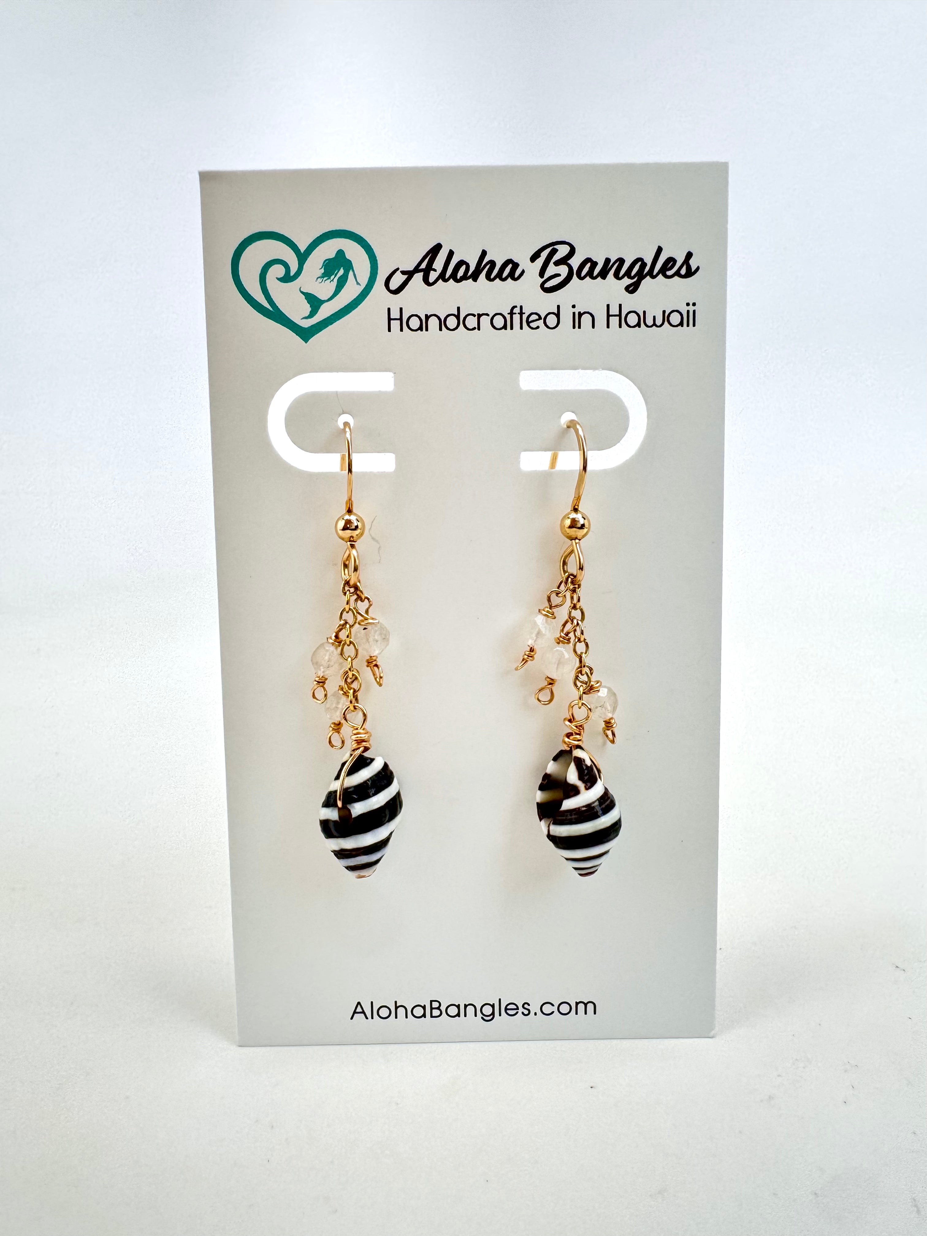 Pyrene Shell & Moonstone Earrings