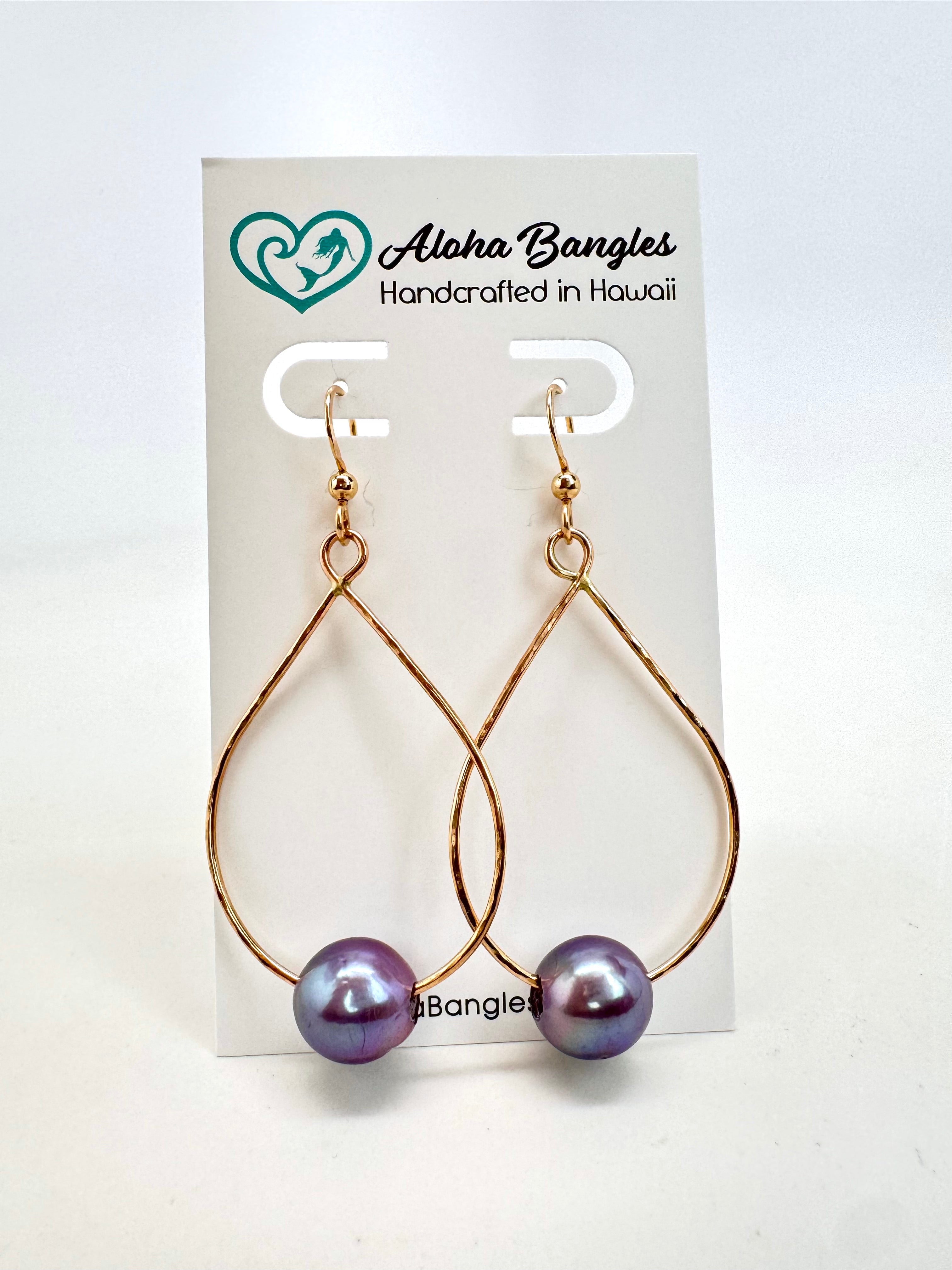 Purple Edison Teardrop Earrings