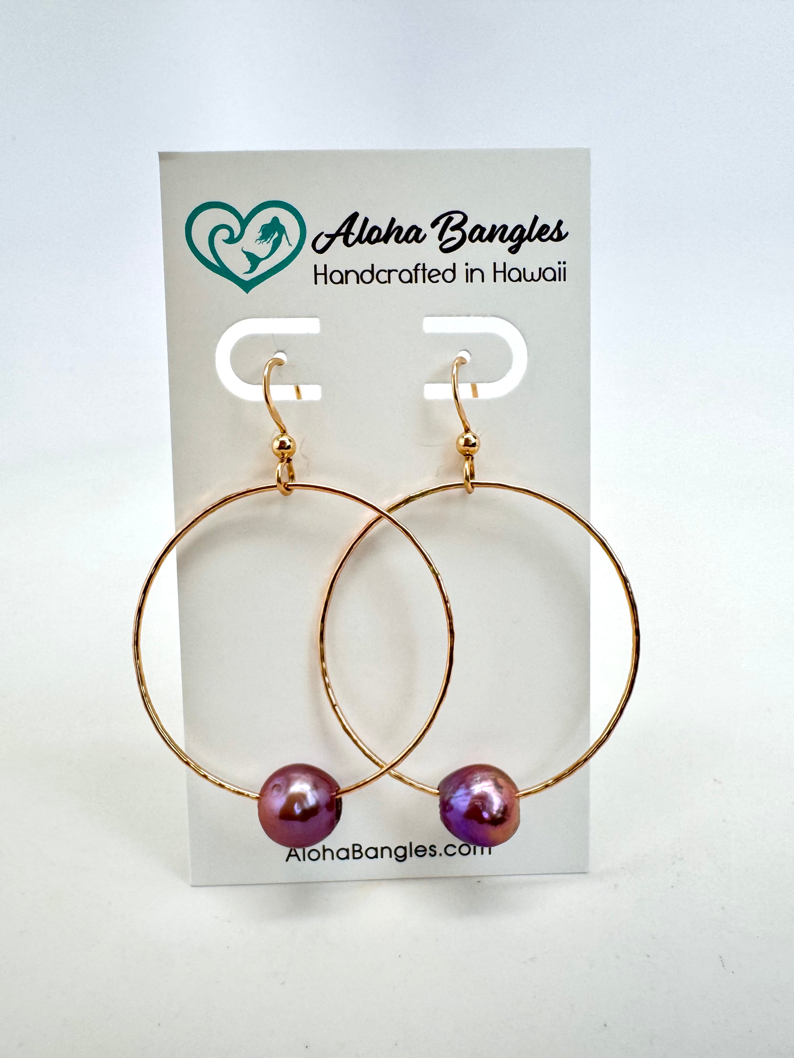Pink Edison Hoop Earrings