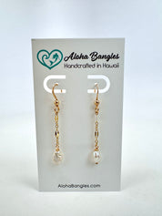 White Edison Keshi Dangle Earrings
