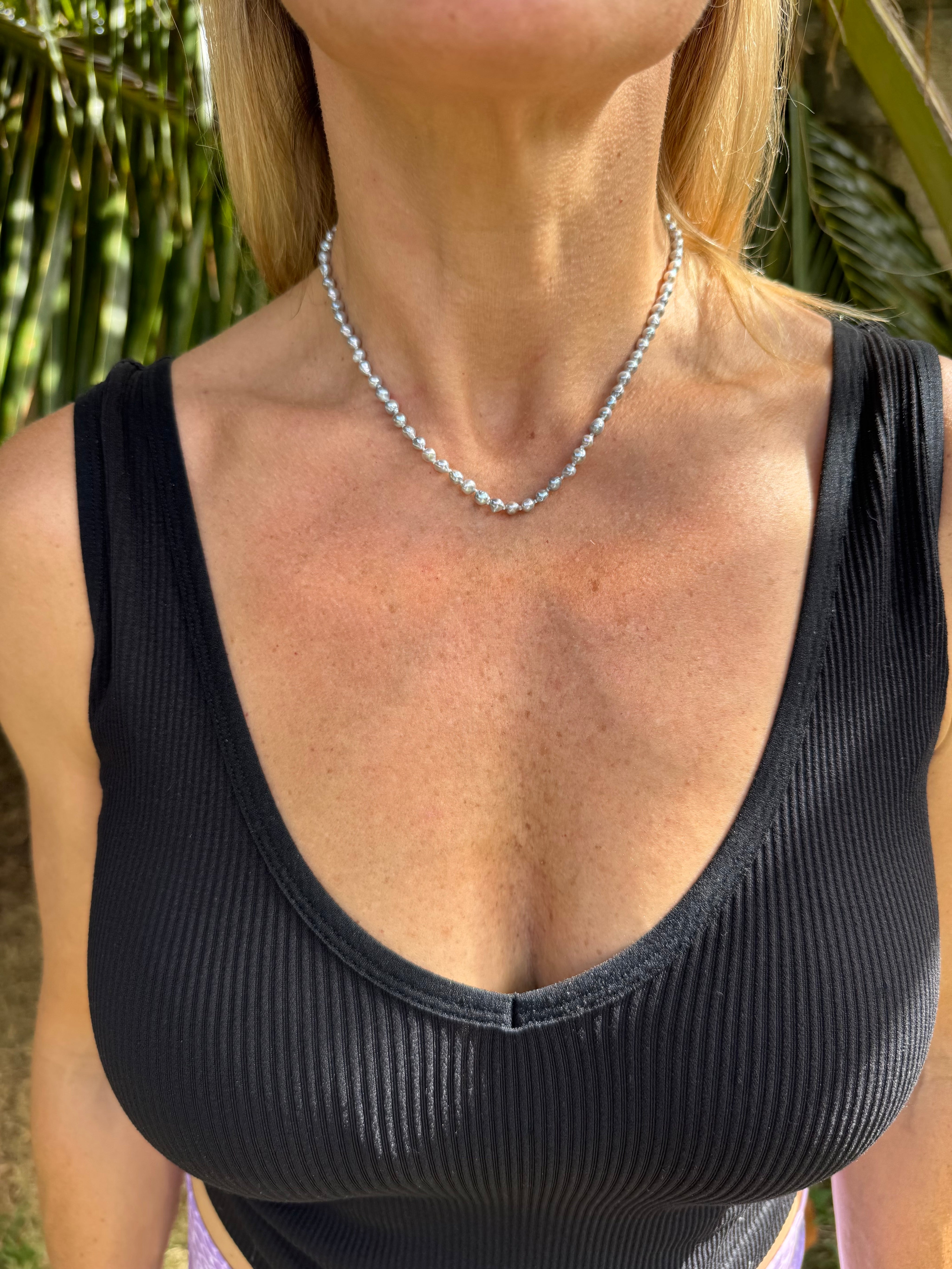 Crystal Blue Akoya Strand 16"