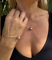 Pink Edison Pearl Bangle & Pink Edison Pearl Necklace Bundle