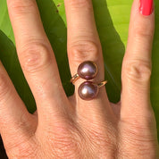 Pink Edison Pearl Bubble Ring