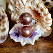 Pink Edison Pearl Bubble Ring