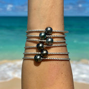 Twisted Mermaid Tahitian Pearl Bangle Bracelet