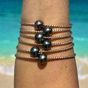 Twisted Mermaid Tahitian Pearl Bangle Bracelet