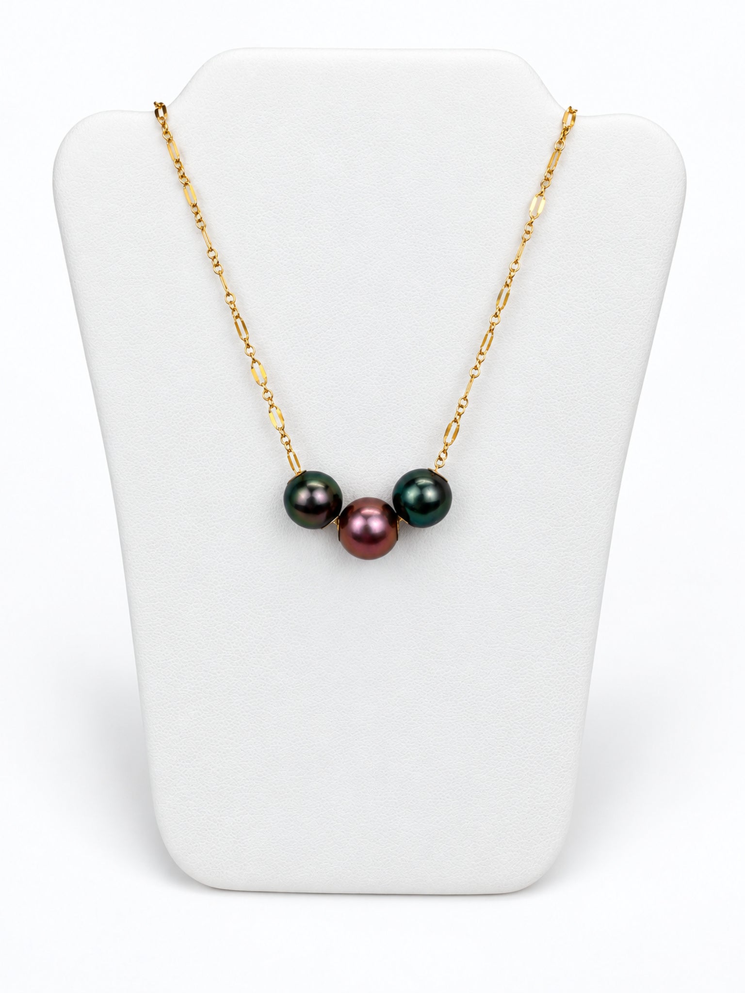 Tahitian & AfterGlow Edison Triple Pearl Floater Necklace