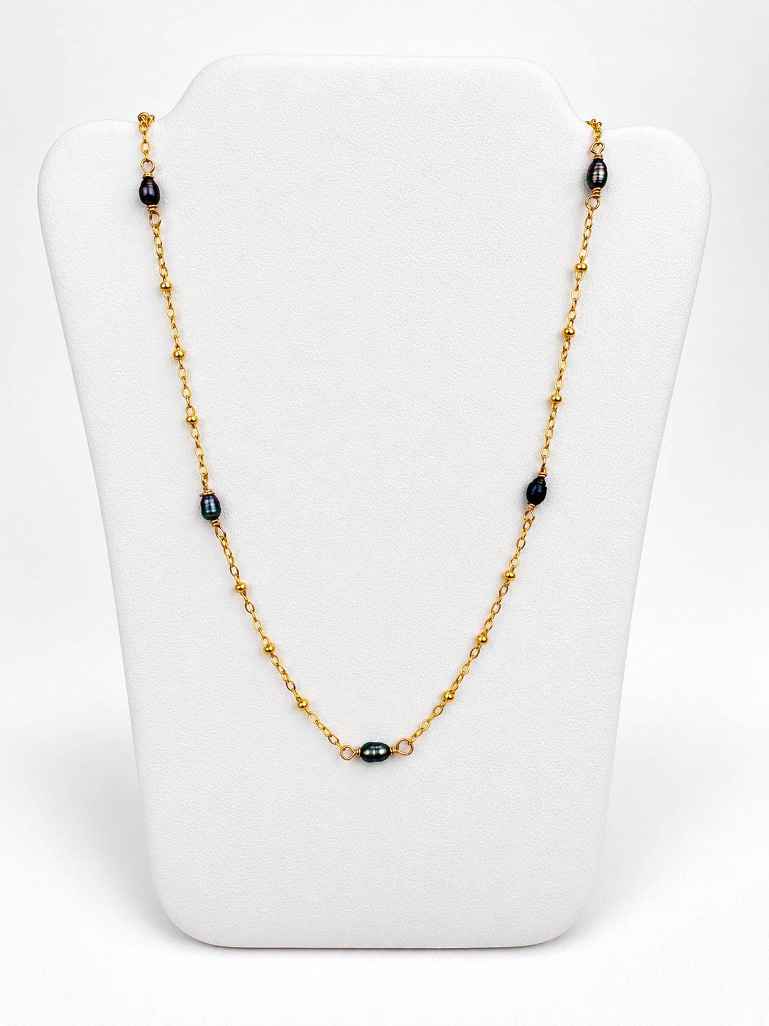 Tahitian Chroma Keshi Lei Necklace
