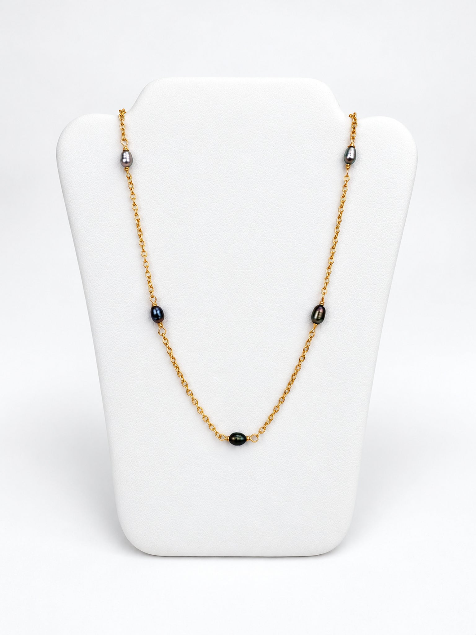 Tahitian Chroma Keshi Lei Necklace - Ombre