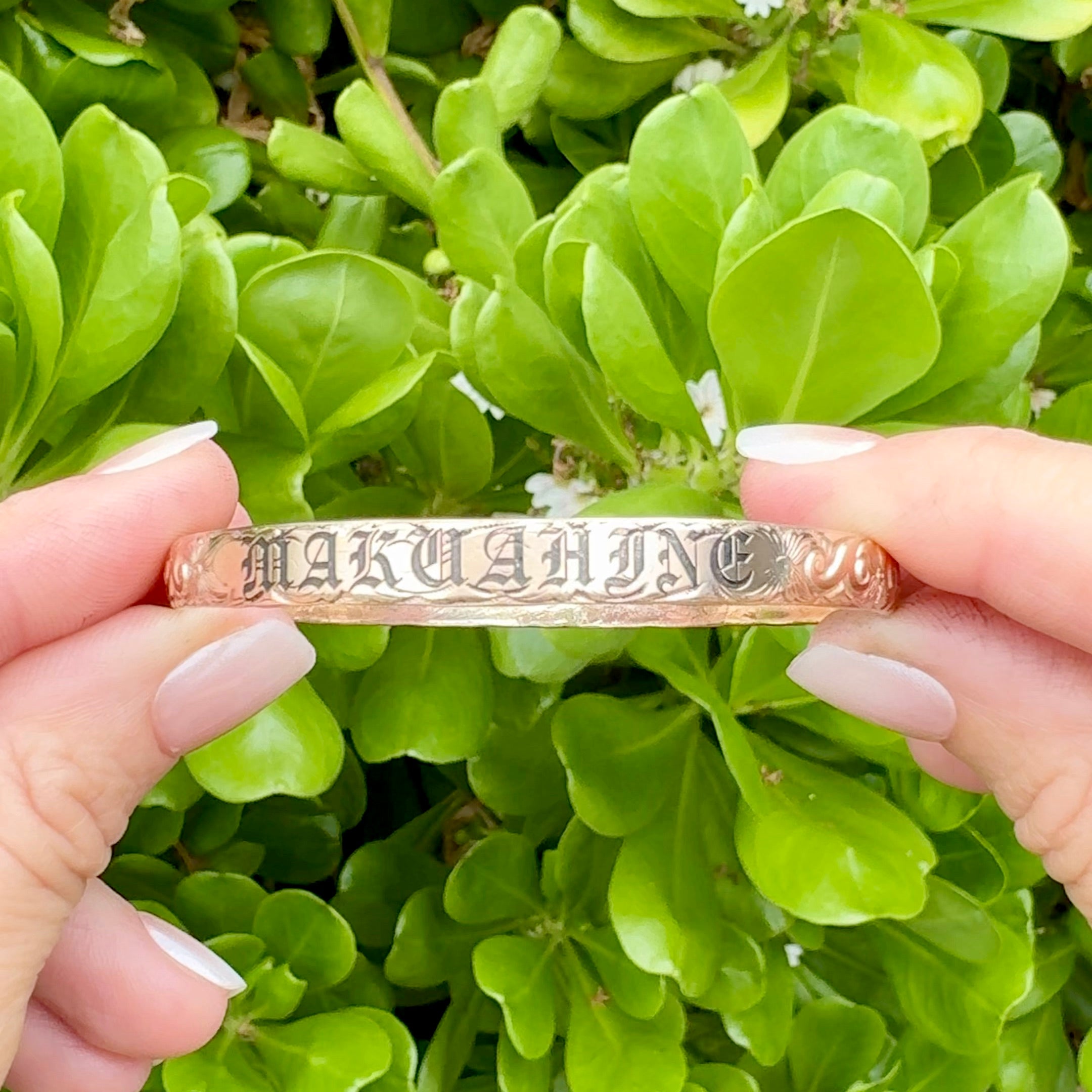 Custom Engraved Hawaiian Heirloom Bangle Bracelet