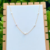 White Edison Keshi Lei Necklace