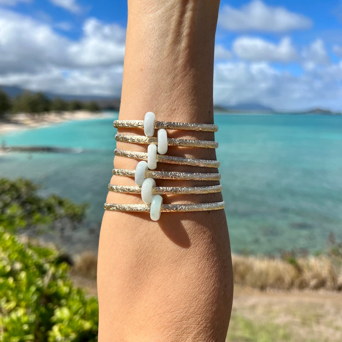 Hawaiian Heirloom 4mm Lucky Jade Bangle Bracelet – Aloha Bangles