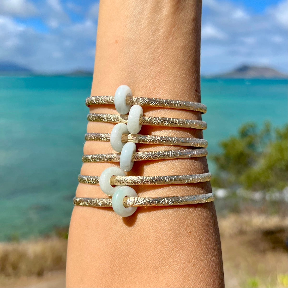 Hawaiian Heirloom 4mm Lucky Jade Bangle Bracelet – Aloha Bangles
