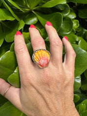 Tropical Gangster - Sunrise Shell Bezeled Ring