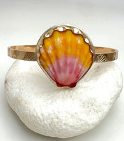 Tropical Gangster - Sunrise Shell Bezeled Cuff Bracelet