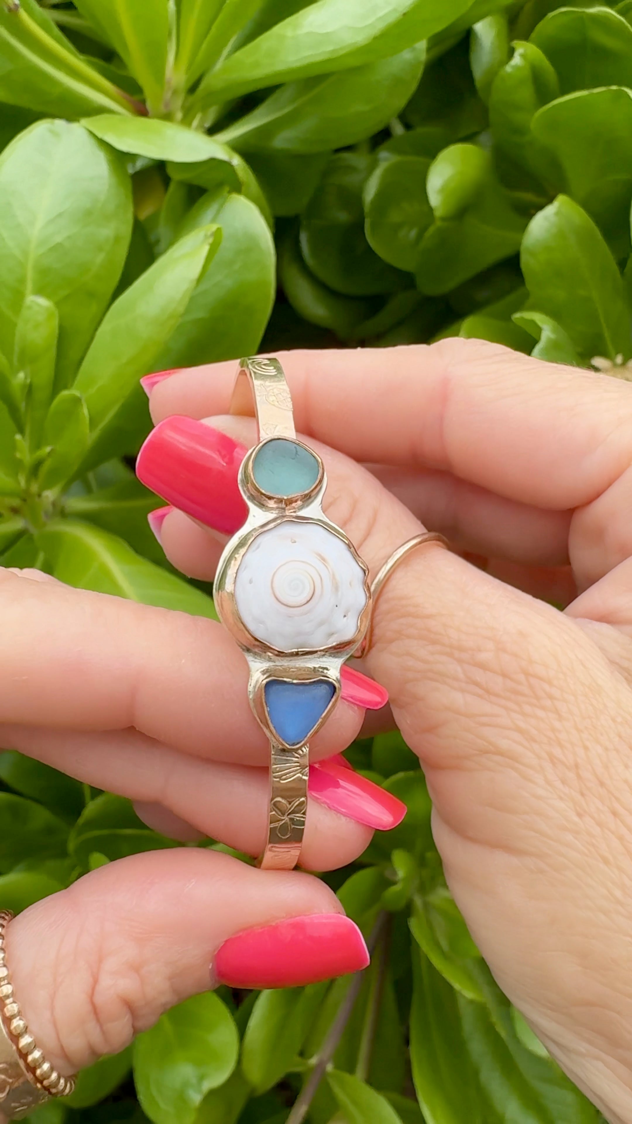 Tropical Gangster - Lagoon Luxe Bezeled Cuff Bracelet