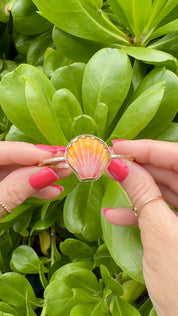 Tropical Gangster - Sunrise Shell Bezeled Cuff Bracelet