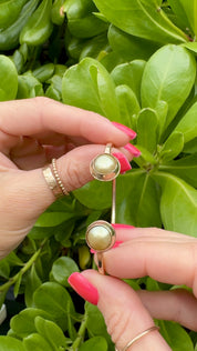 Tropical Gangster - Golden South Sea Bezeled Cuff Bracelet