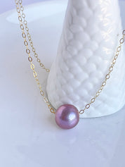 Pink Edison Pearl Floater Necklace