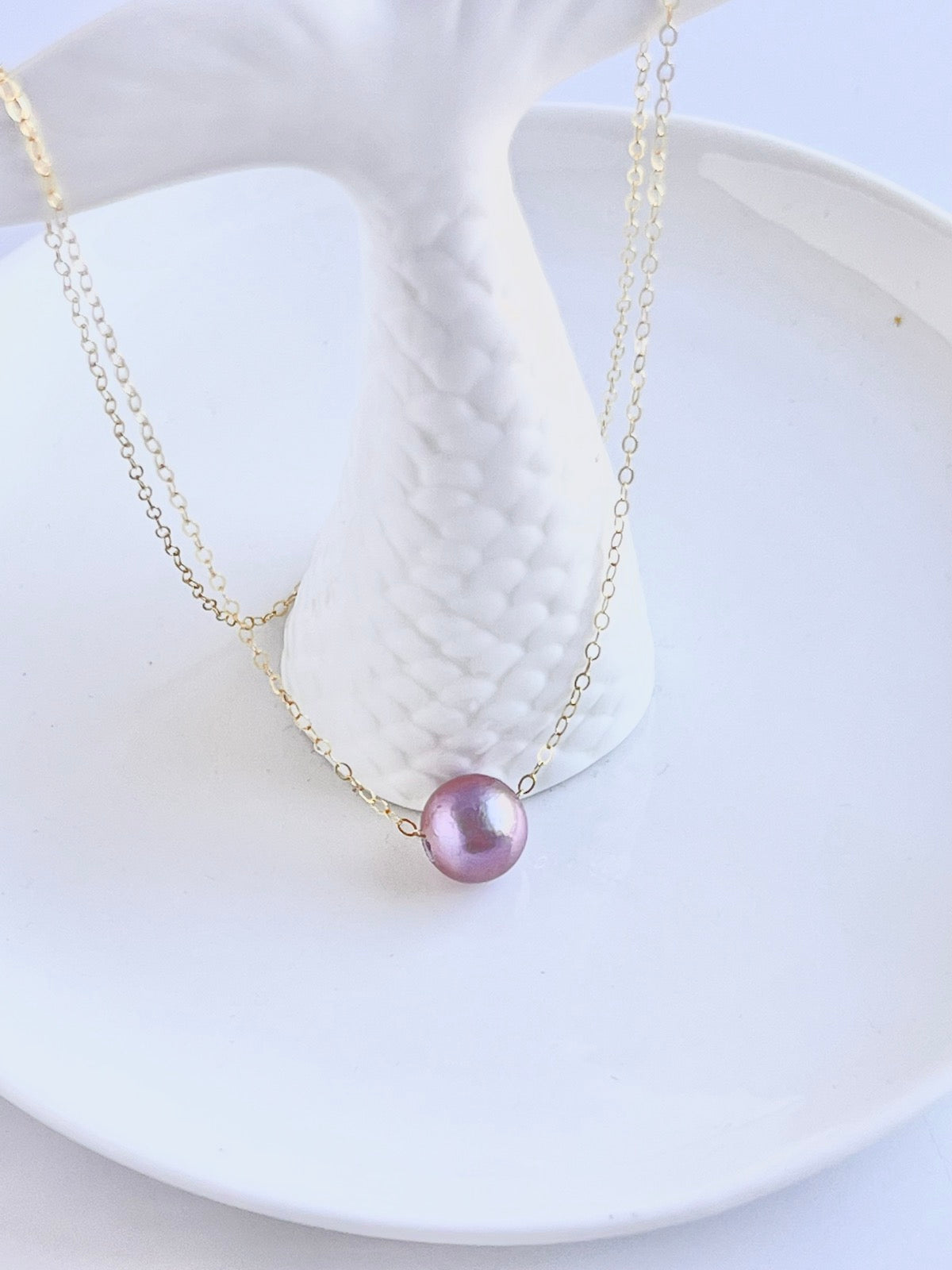 Pink Edison Pearl Floater Necklace