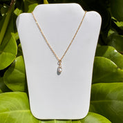 White Edison Keshi Pendant Necklace - 18"