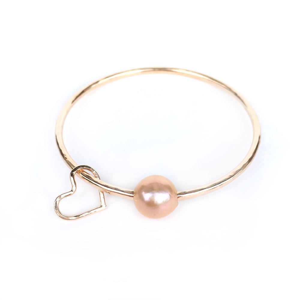 Pink Edison Fresh Water Pearl Bangle Bracelet