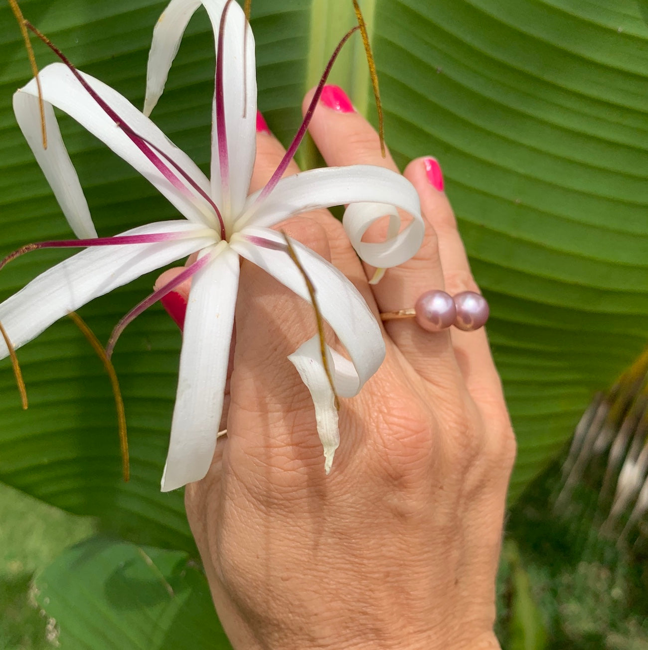 Pink Edison Pearl Cuff Ring