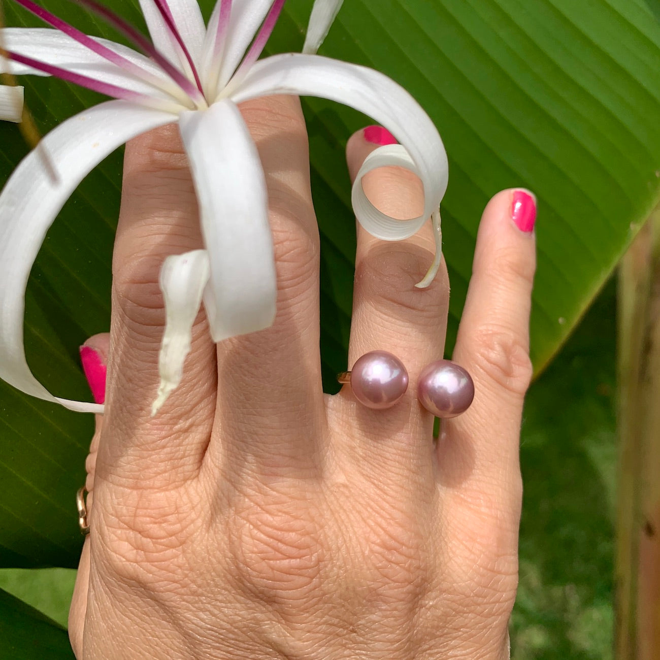 Pink Edison Pearl Cuff Ring