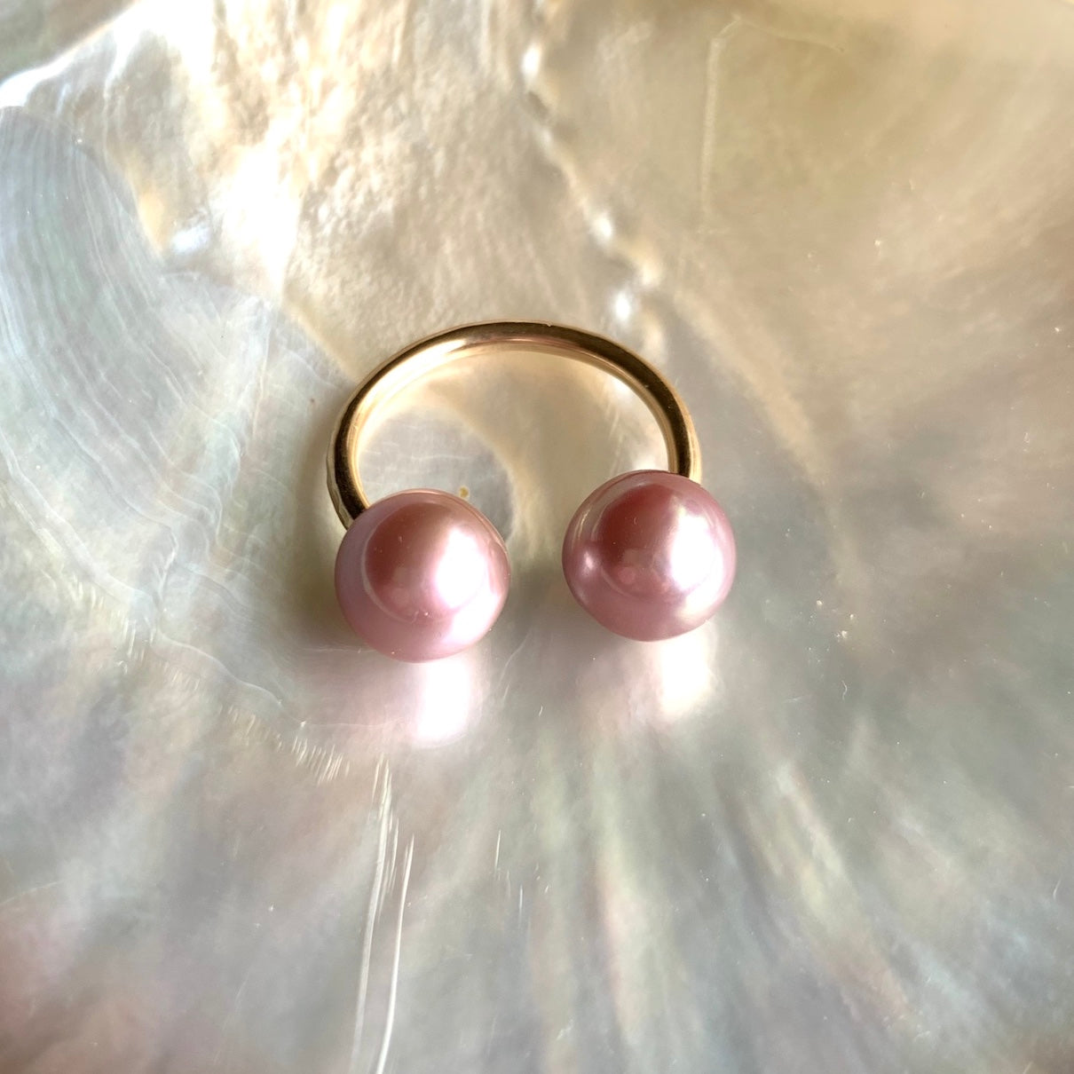 Pink Edison Pearl Cuff Ring