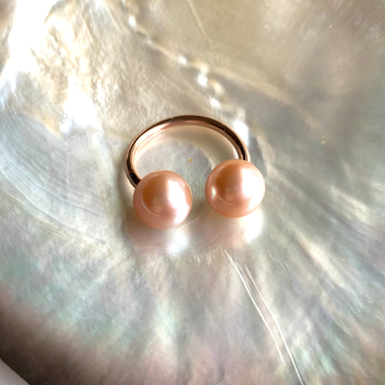 Pink Edison Pearl Cuff Ring