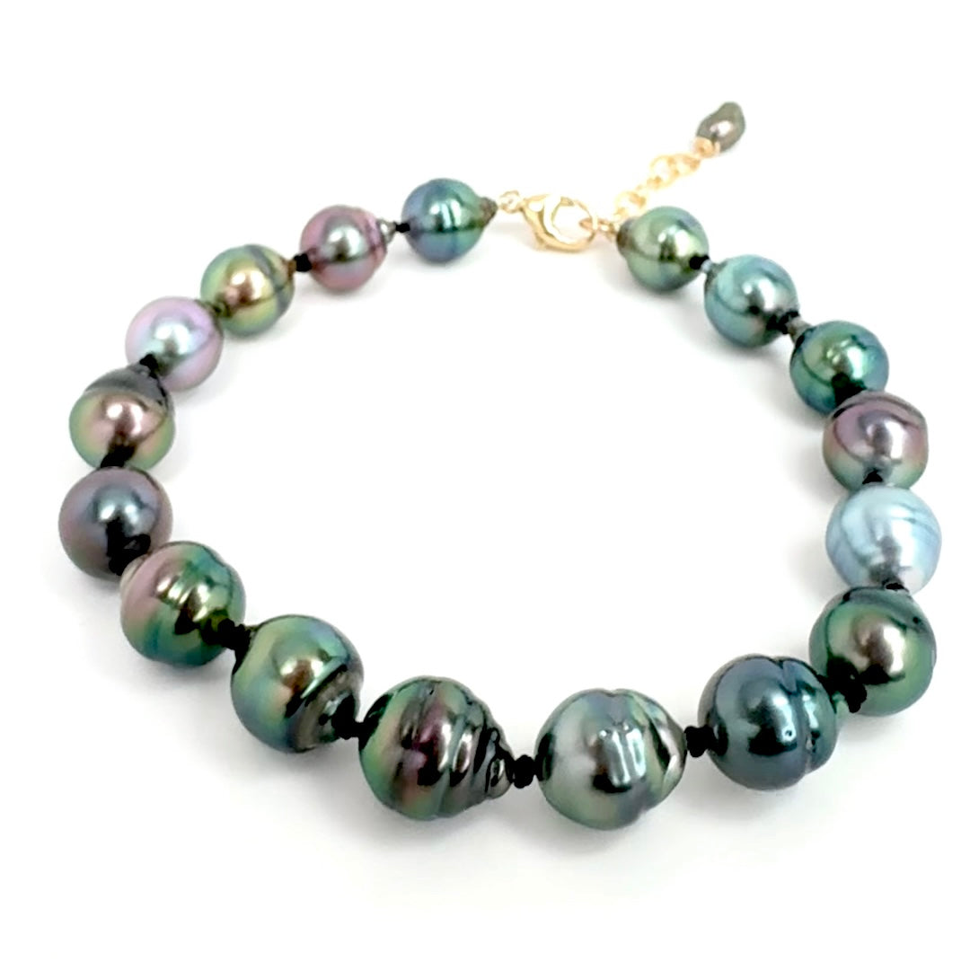 Tahitian Pearl Knotted Bracelet - 8.75”