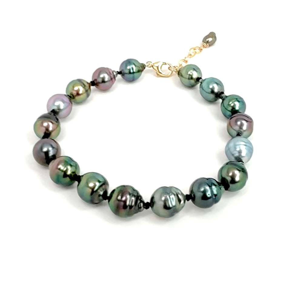 Custom Tahitian Pearl Knotted Bracelet