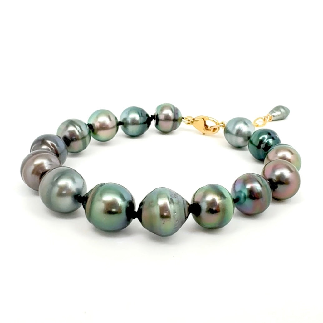 Custom Tahitian Pearl Knotted Bracelet