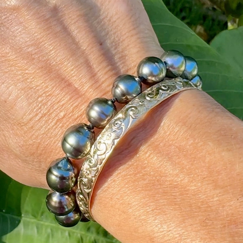 Custom Tahitian Pearl Knotted Bracelet