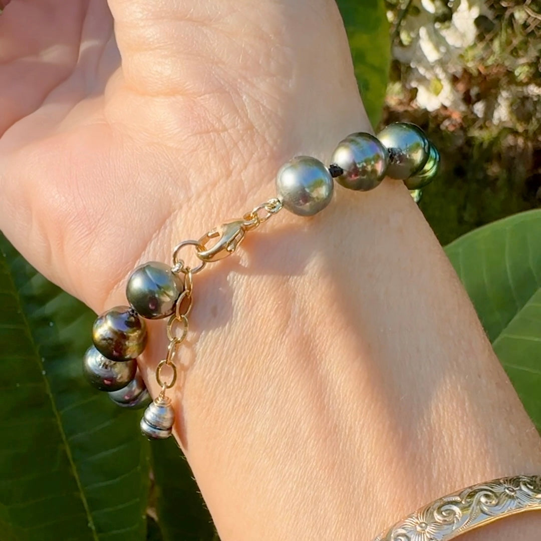 Custom Tahitian Pearl Knotted Bracelet