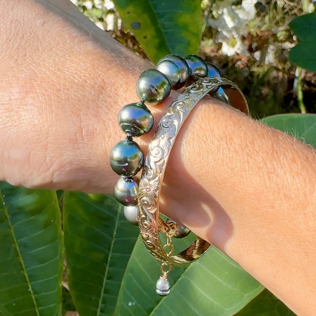 Custom Tahitian Pearl Knotted Bracelet